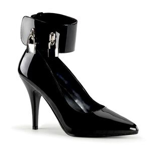 4 INCH PUMP WITH LOCKING ANKLE CUFF & PADLOCKS AND 3 OTHER STRAP TYPES